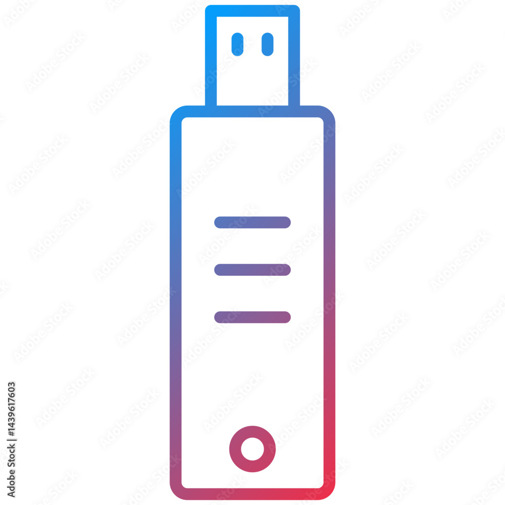 Obraz premium Usb line icon style