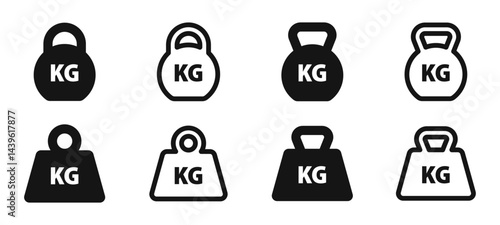 Weights icons. Weights, Kettlebells, dumbbells vector icons. Silhouette style icon set.
