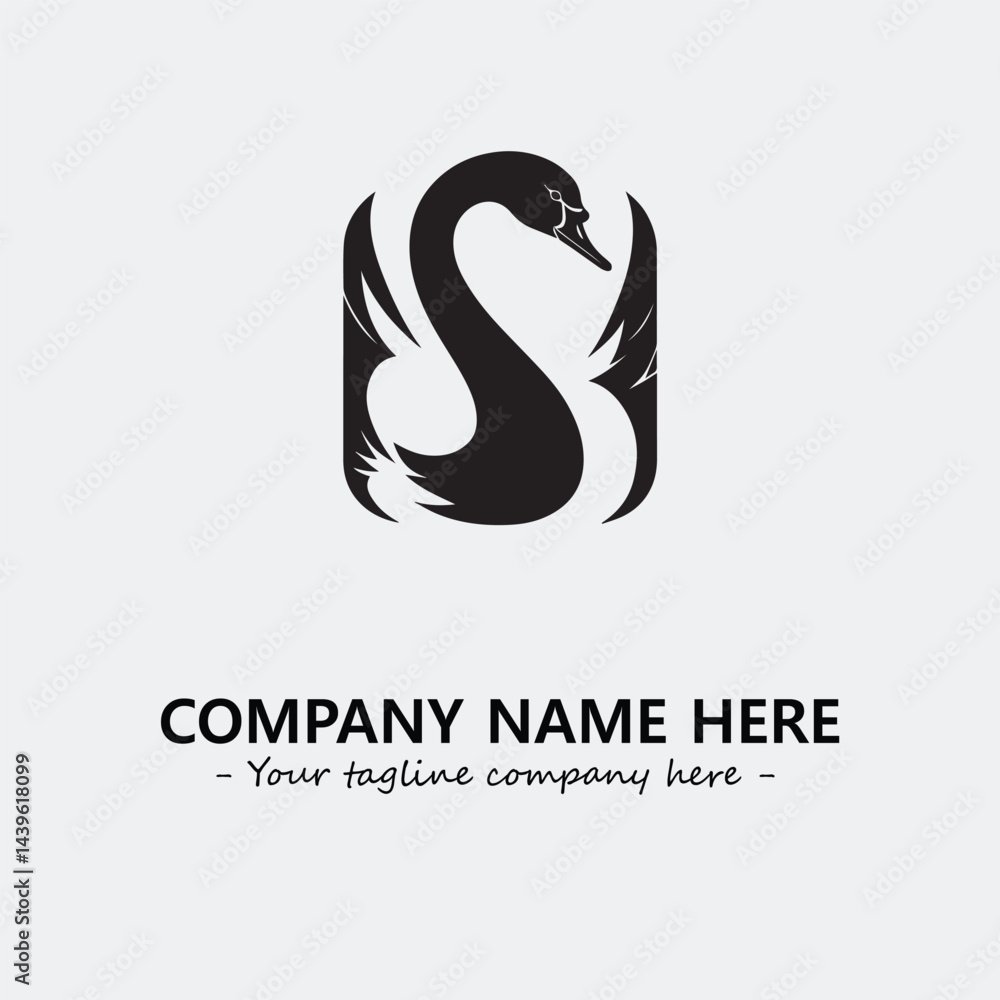 Swan Silhouette Logo Company Design Illustration Vector Graphic Image Swan Silhouette Logo Company Design Illustration Vector Graphic Image