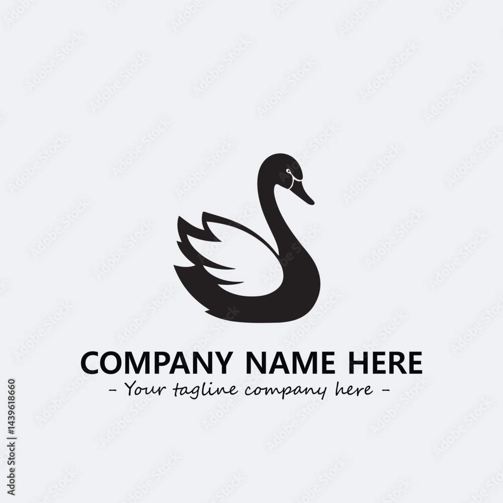 Fototapeta premium Swan Silhouette Logo Company Design Illustration Vector Graphic Image