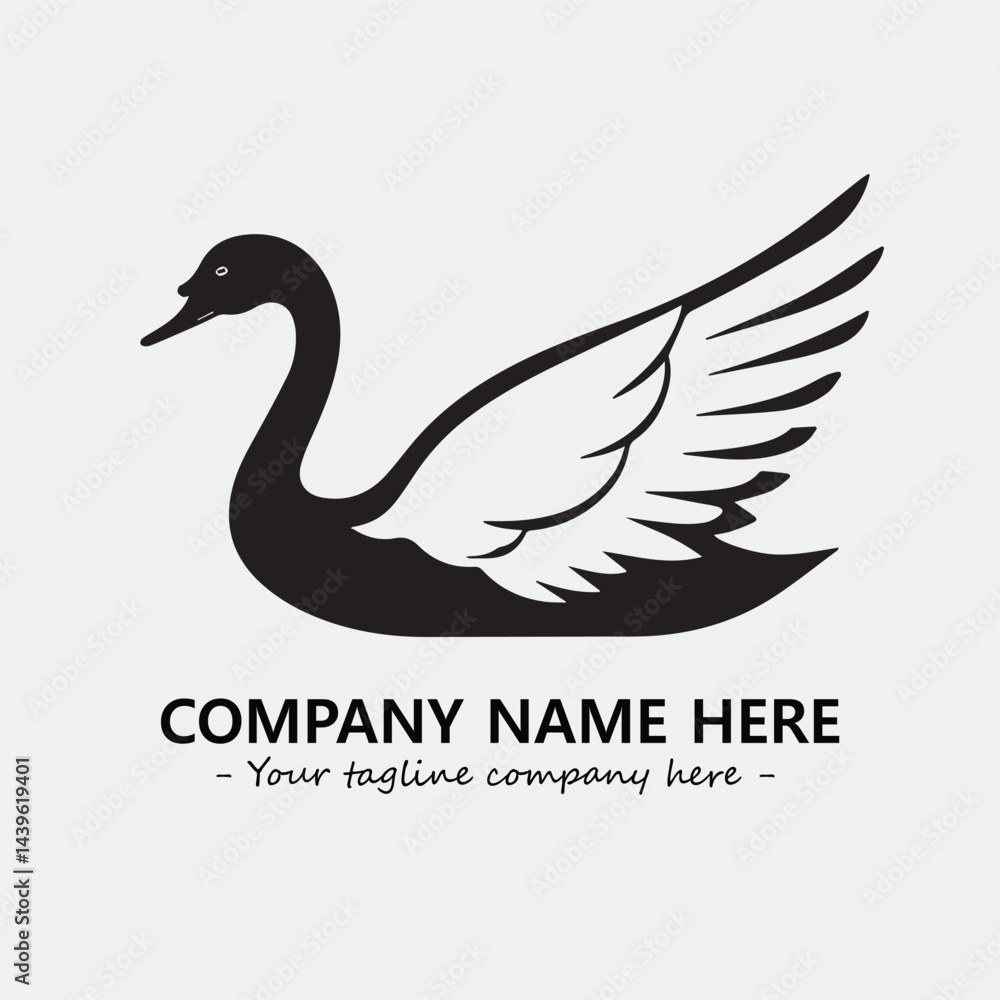 Obraz premium Swan Silhouette Logo Company Design Illustration Vector Graphic Image