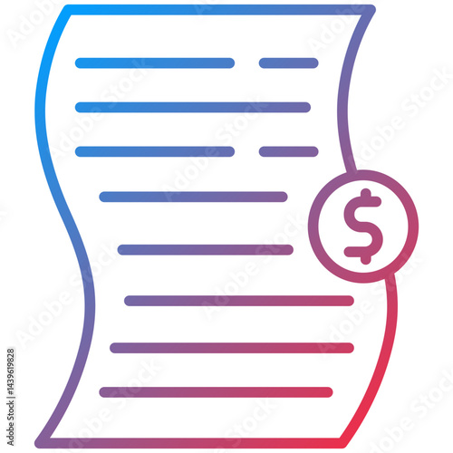 Bill line icon style