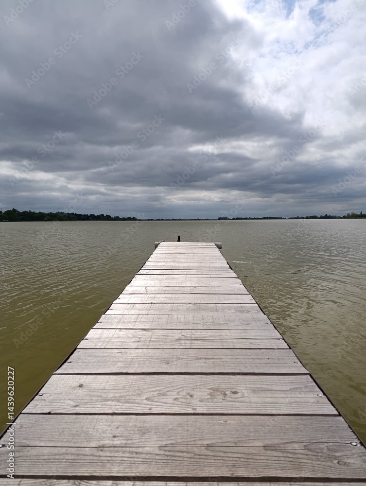 Fototapeta premium wooden pier on the lake