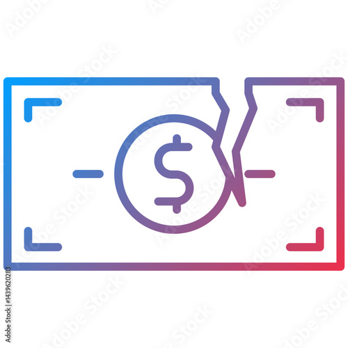 Bankrupt line icon style