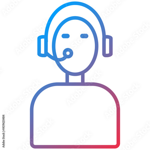 Telemarketer Line Icon Style