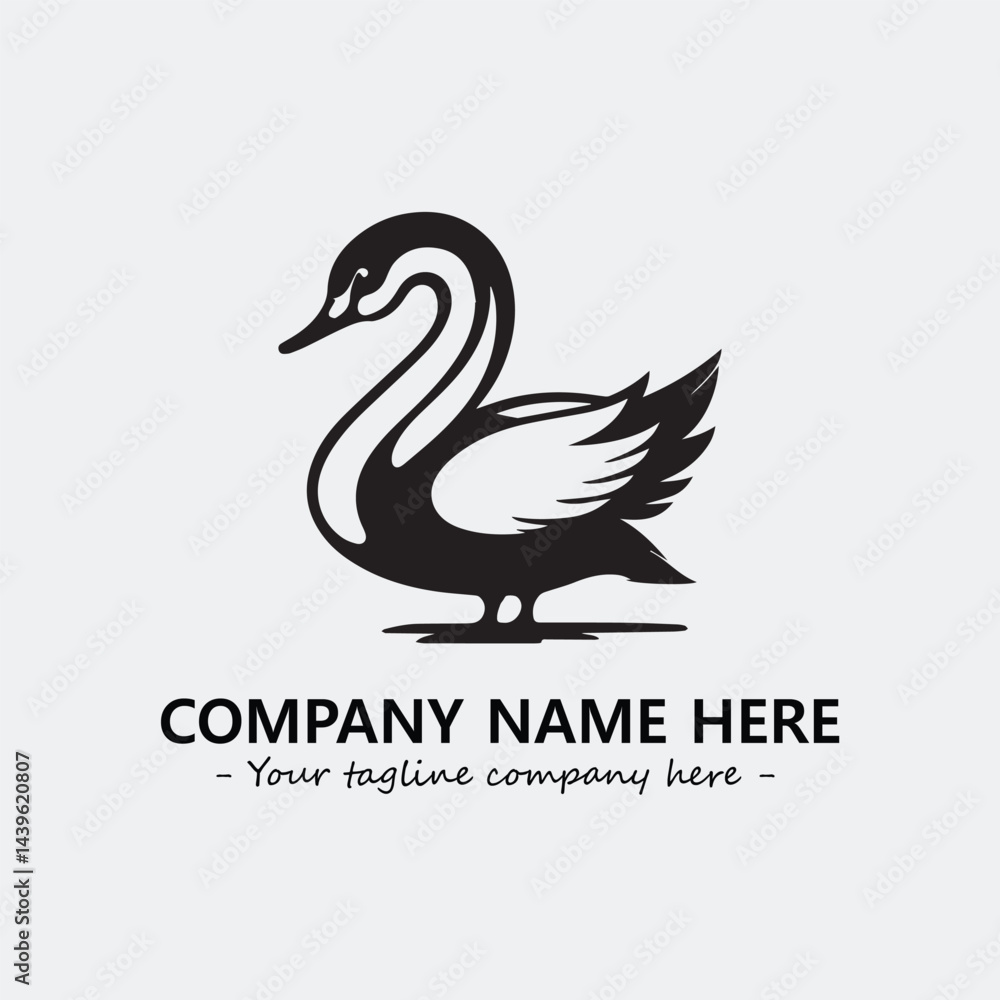 Obraz premium Swan Silhouette Logo Company Design Illustration Vector Graphic Image