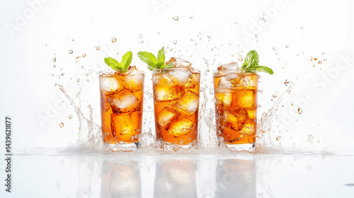 Minty iced drinks bring a refreshing vibe, created with Generative AI