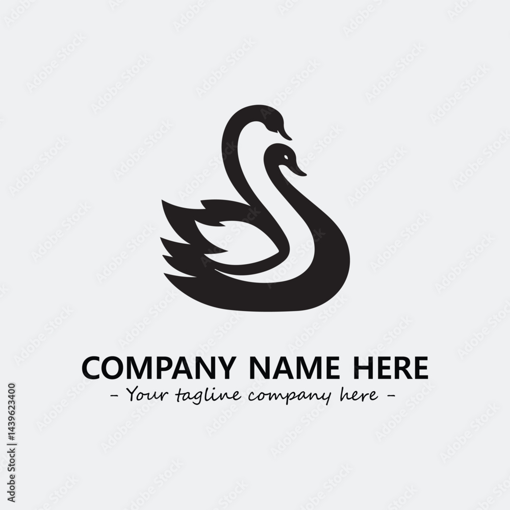 Swan Silhouette Logo Company Design Illustration Vector Graphic Image Swan Silhouette Logo Company Design Illustration Vector Graphic Image
