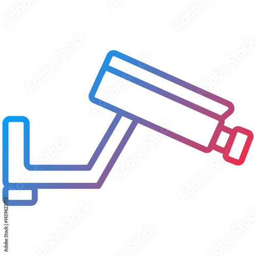 Security Camera Line Icon Style