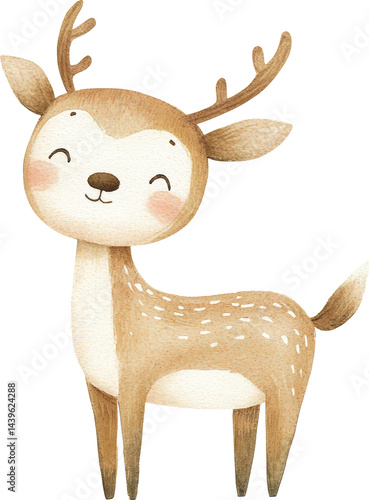 Cute cartoon deer illustration