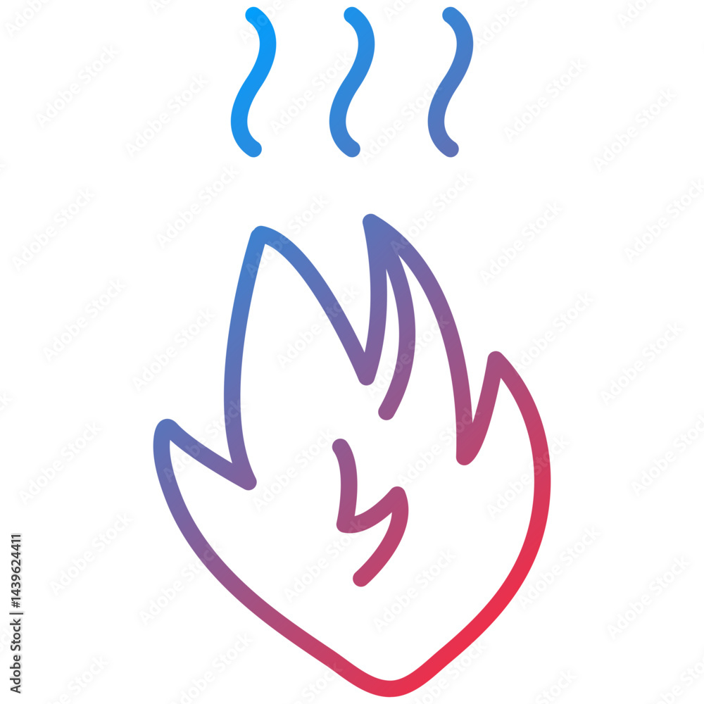 Fototapeta premium Fire Line Icon Style