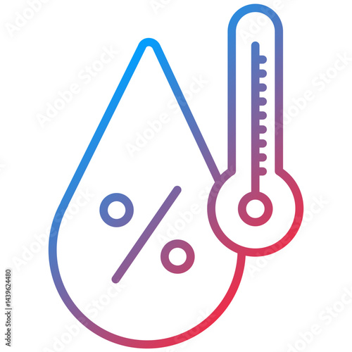 Humidity Line Icon Style
