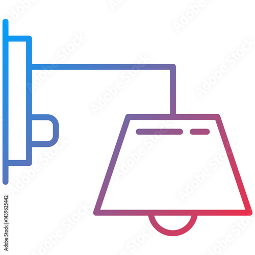 Wall Lamp Line Icon Style