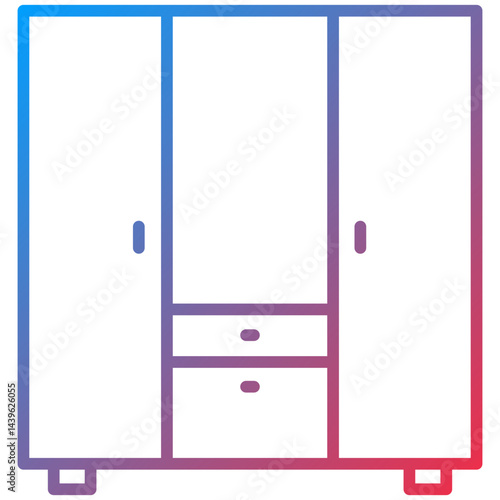 Cupboard Line Icon Style