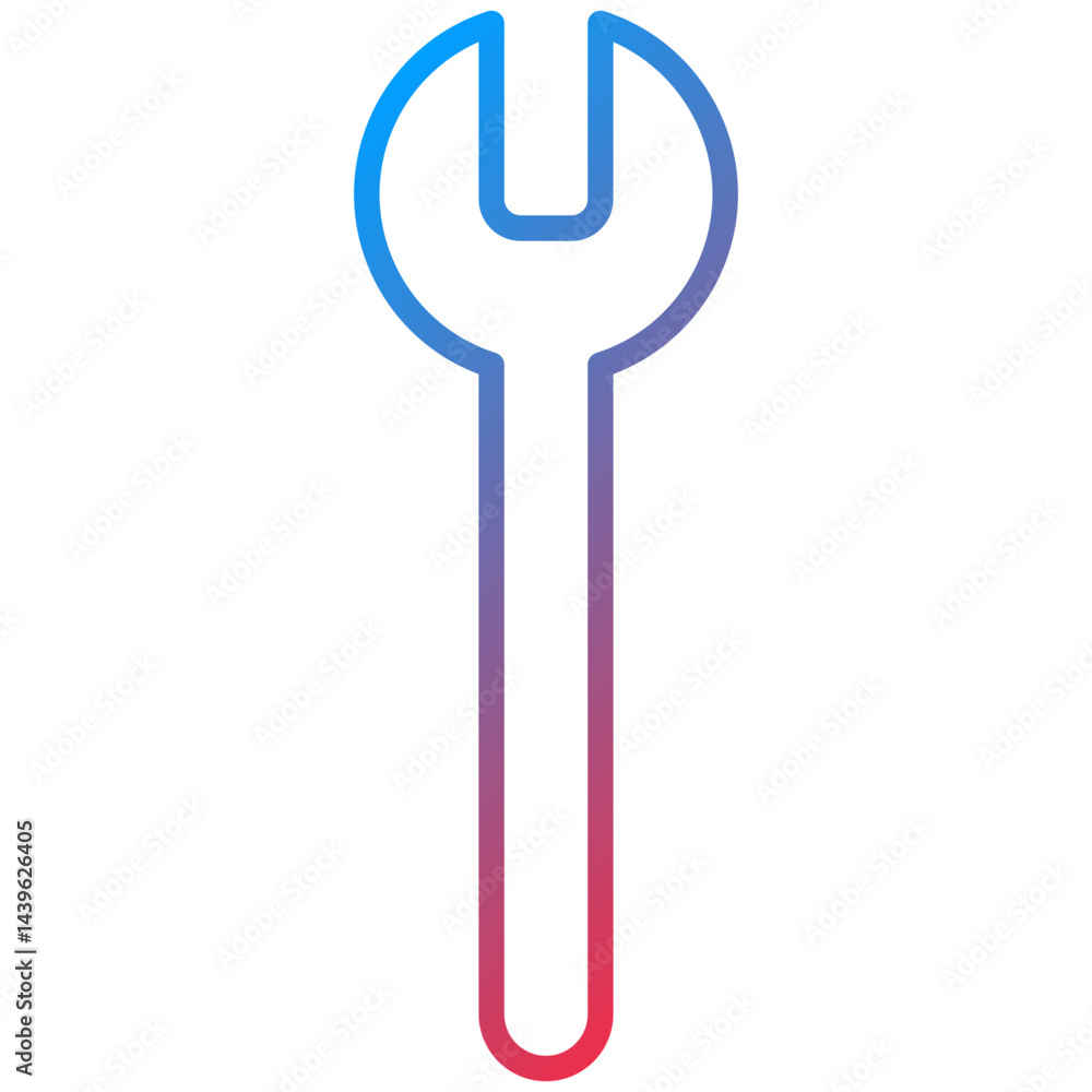 Wrench Line Icon Style Wrench Line Icon Style