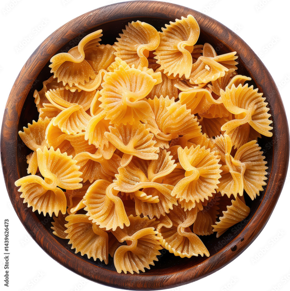 Colorful farfalle pasta in a bowl