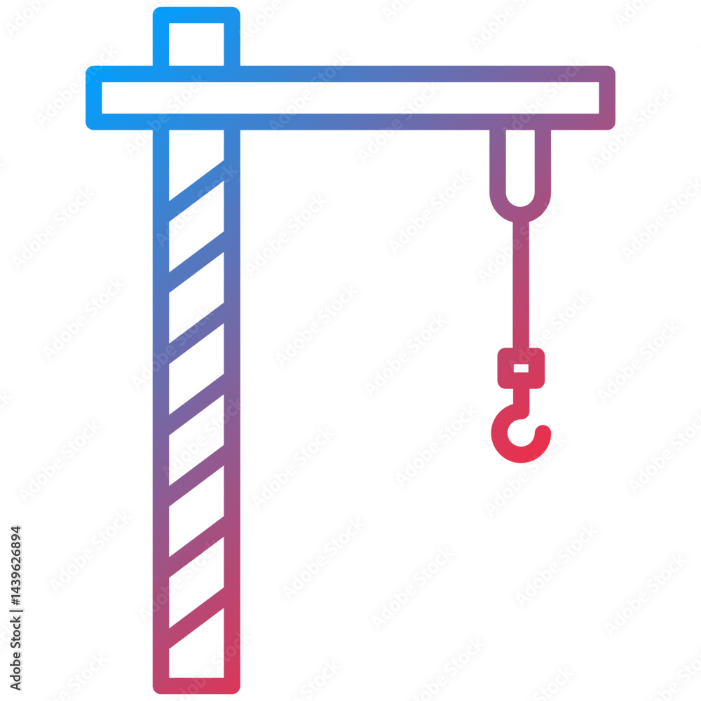 Crane Line Icon Style Crane Line Icon Style
