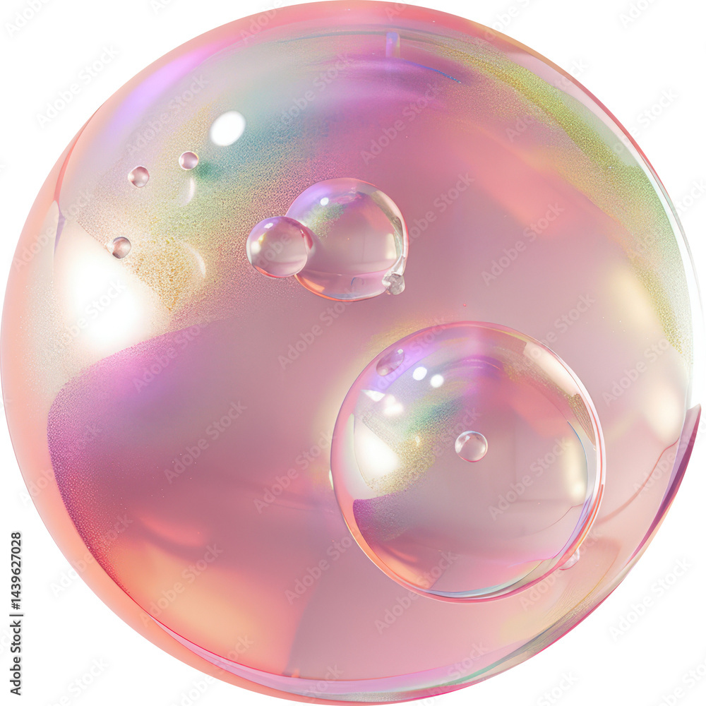 Colorful iridescent soap bubbles