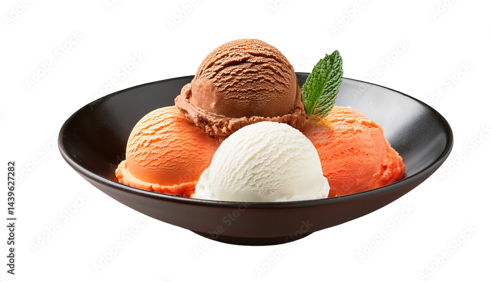 Variety of Ice Cream Scoops in a Bowl Variety of Ice Cream Scoops in a Bowl