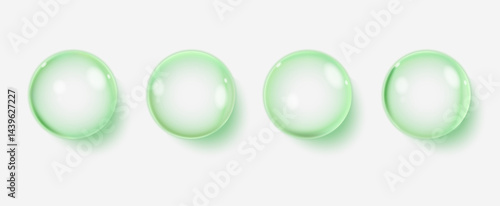Transparent green liquid bubbles.