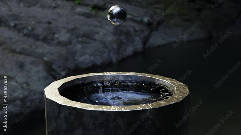 Una fuente en la que cae una gota