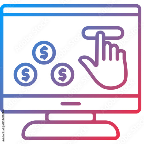 Pay Per Click Line Icon Style