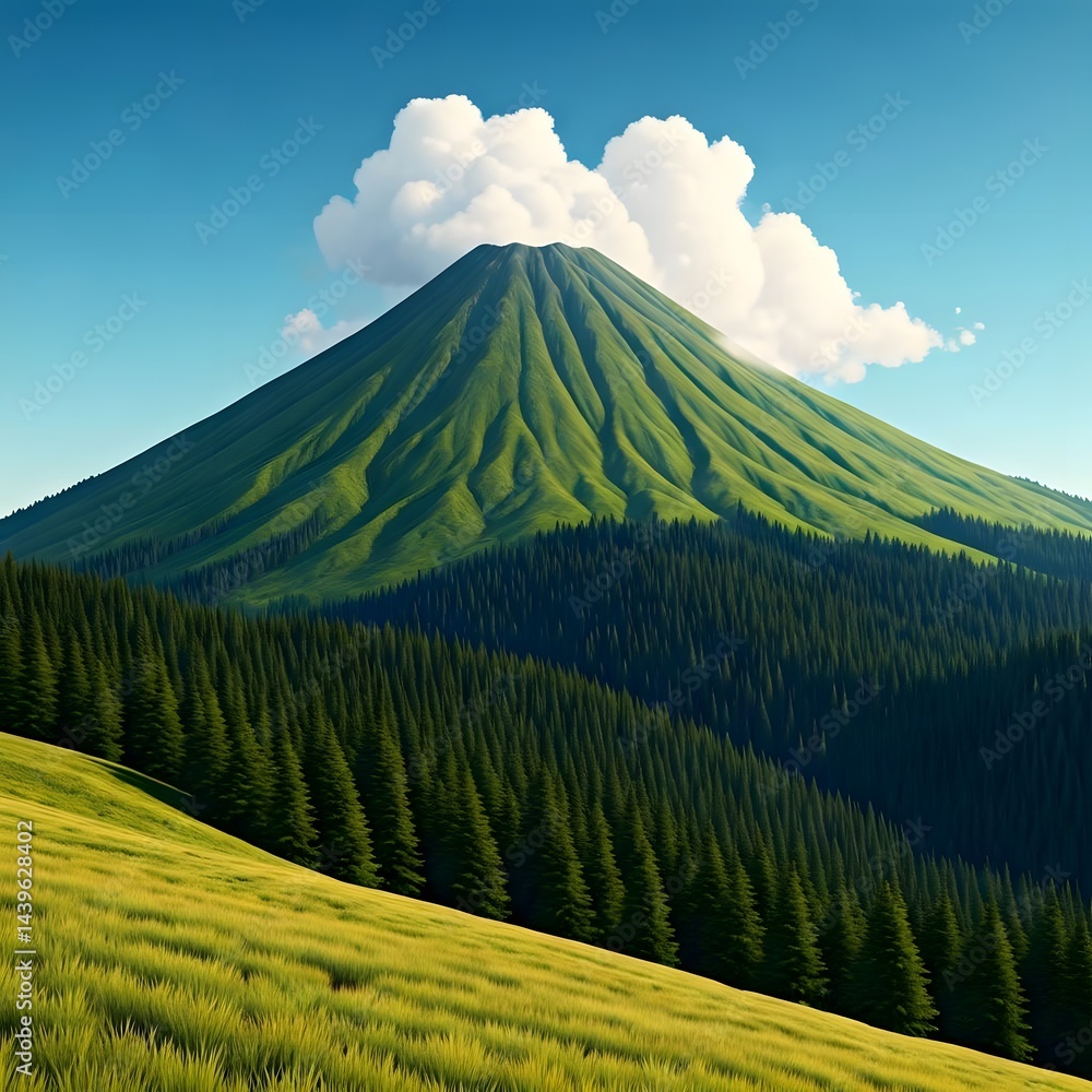 Fototapeta premium Mount Agou’s Misty Slopes