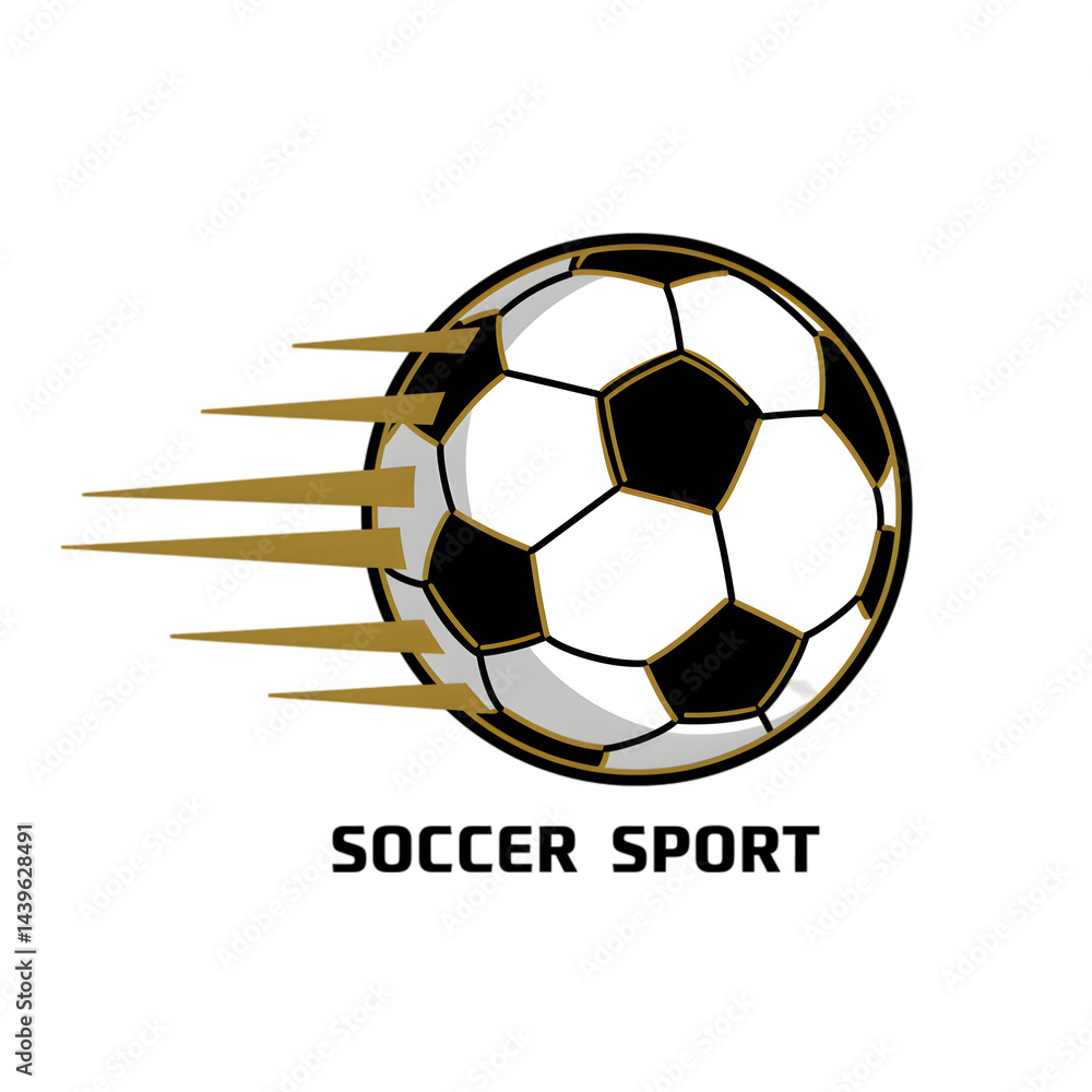 Dynamic Soccer Ball Illustration Showing Speed and Motion on White Backdrop Dynamic Soccer Ball Illustration Showing Speed and Motion on White Backdrop