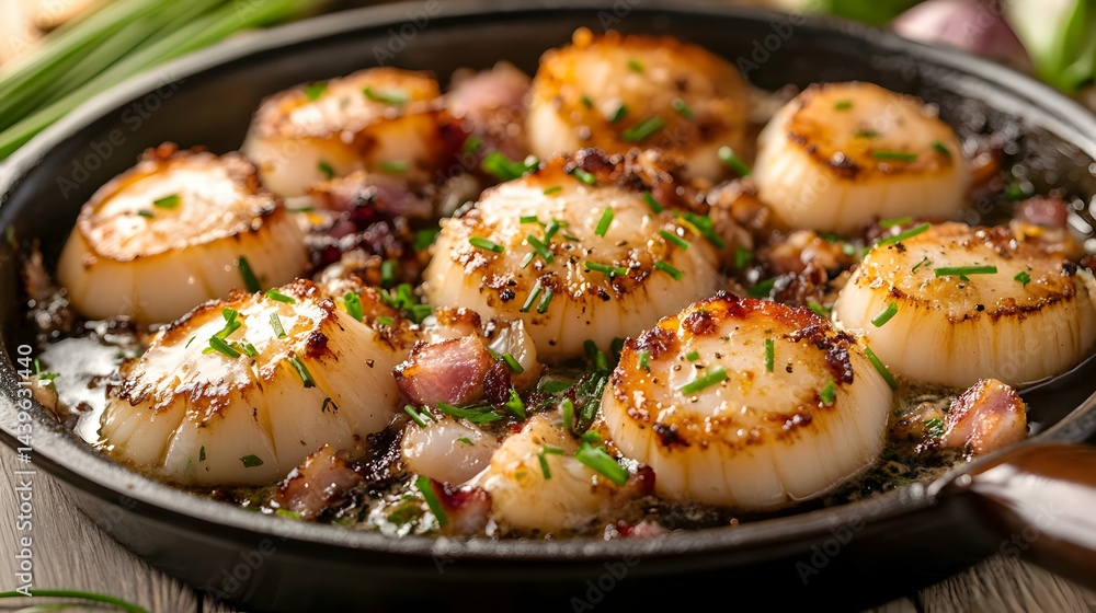 Pan-Seared Scallops with Bacon and Garlic Butter Recipe Pan-Seared Scallops with Bacon and Garlic Butter Recipe