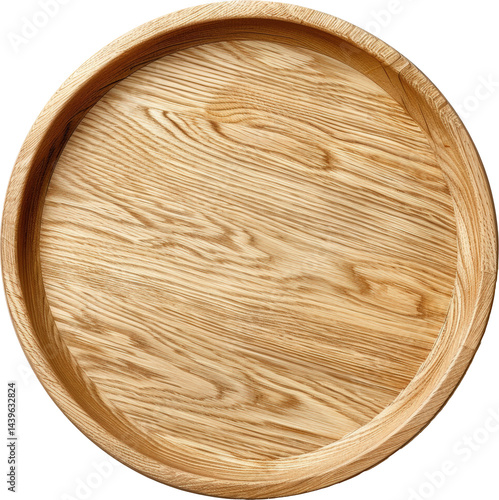 Wooden serving tray on white background
