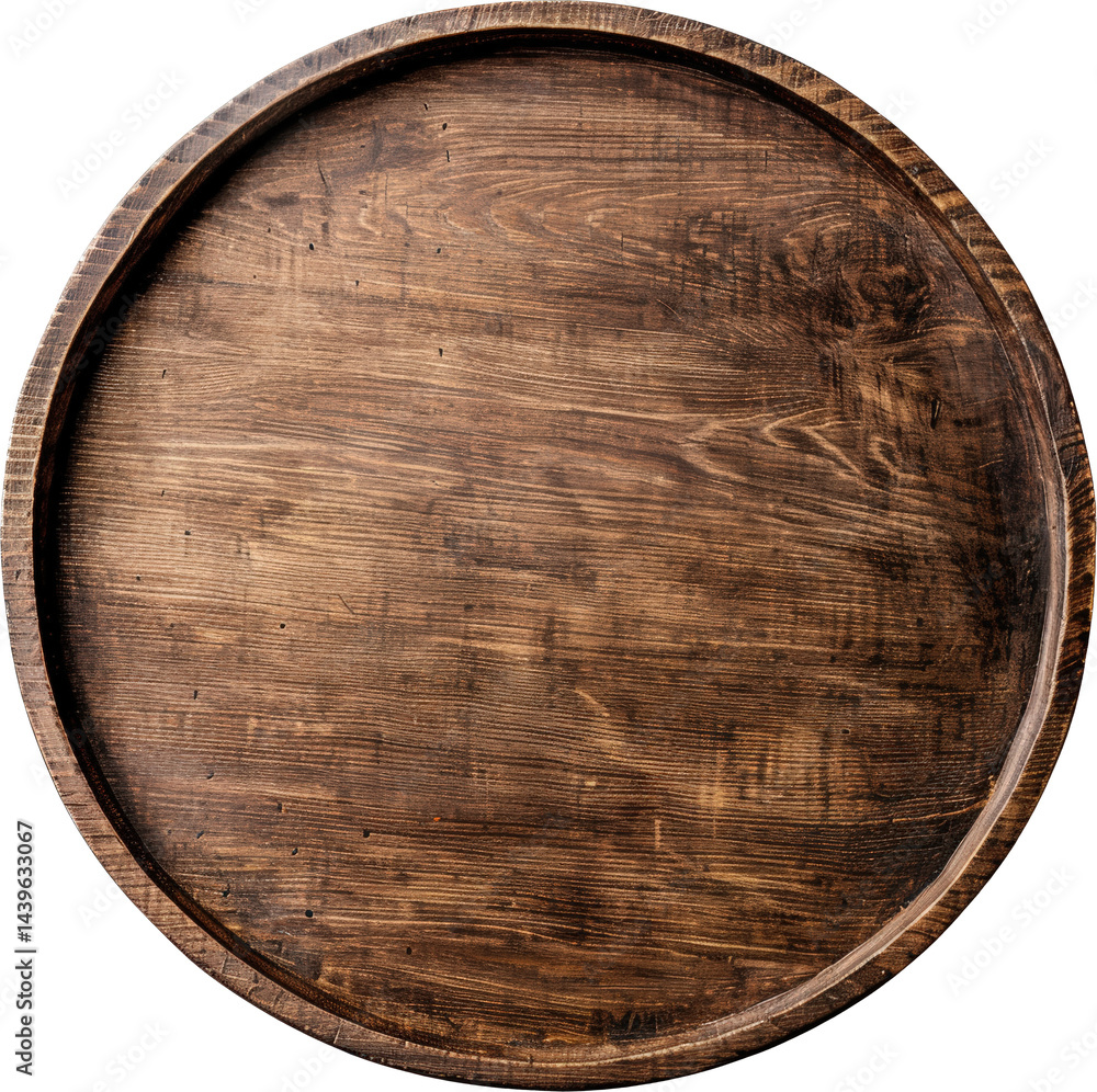 Wooden round serving tray