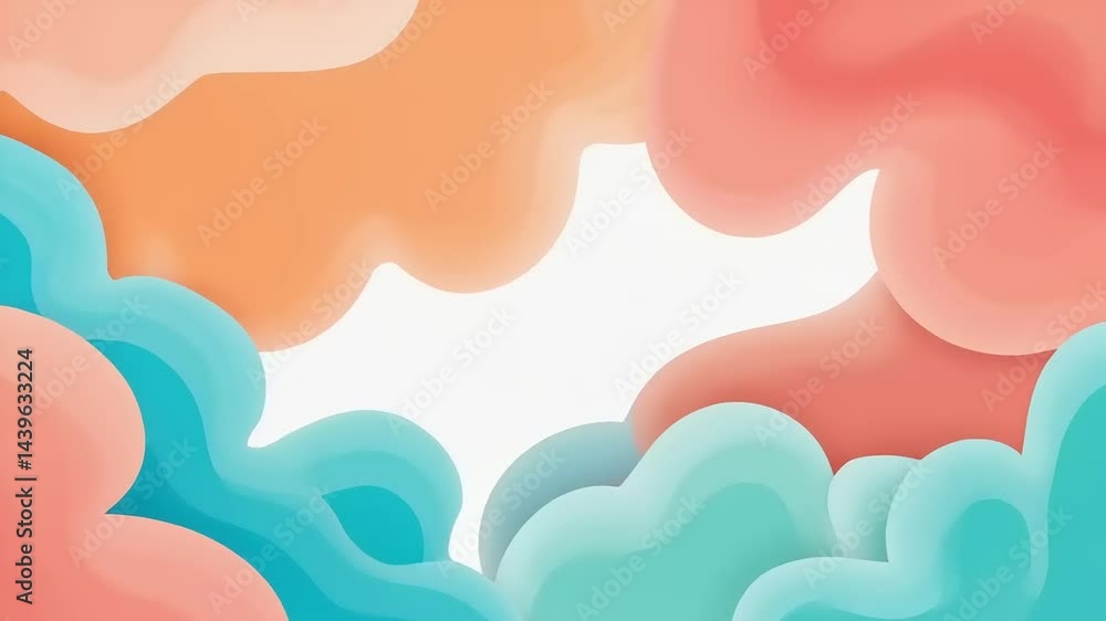 Abstract colorful cloud shapes frame. Abstract colorful cloud shapes frame.