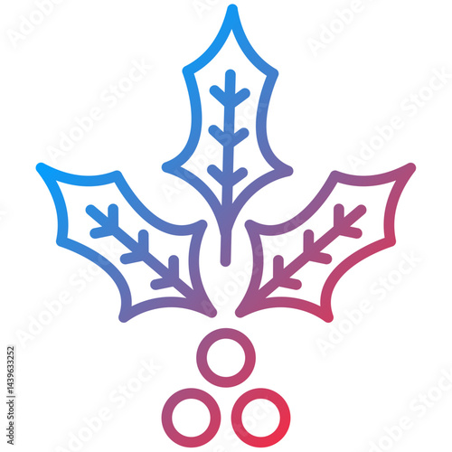 Mistletoe Line Icon Style