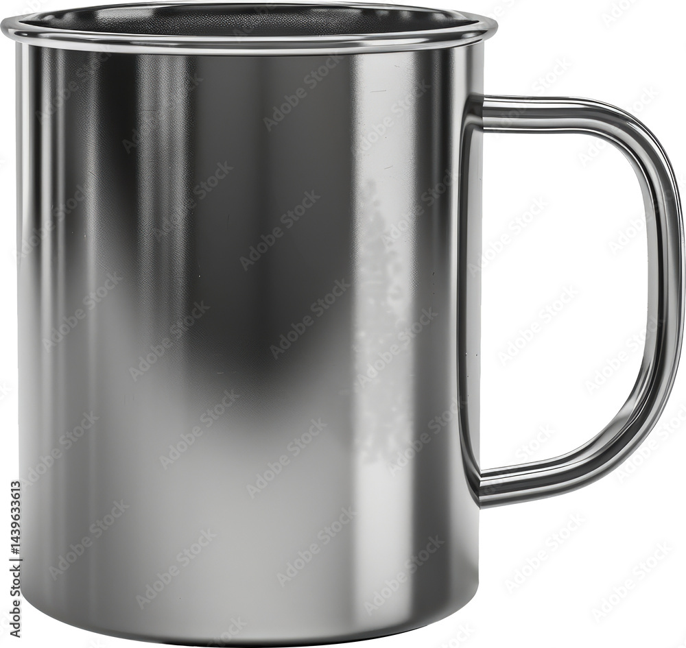 Metal mug with a simple design