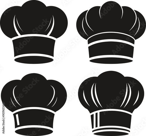 Black Chef Hats Culinary Image Cooking Symbols