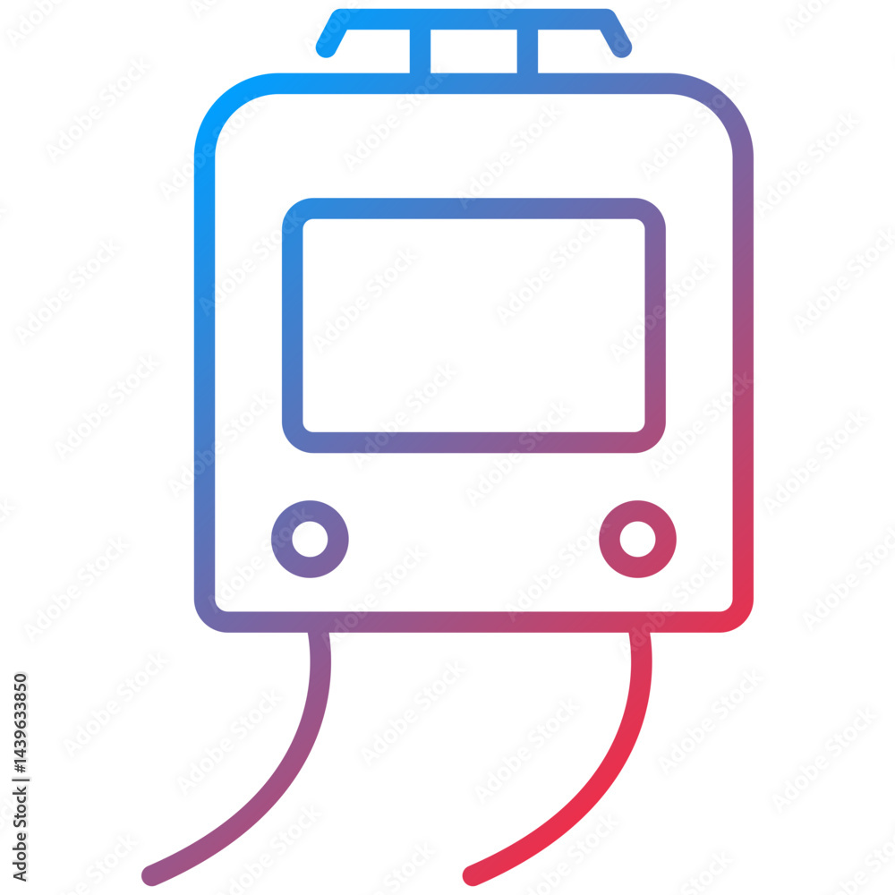 Tram Line Icon Style Tram Line Icon Style