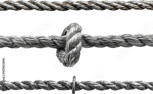 Obraz na płótnie Close-up of metallic rope details w salonie