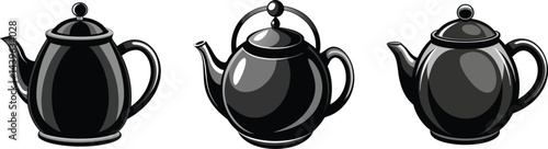 Black Teapots Elegant Design Kitchenware,