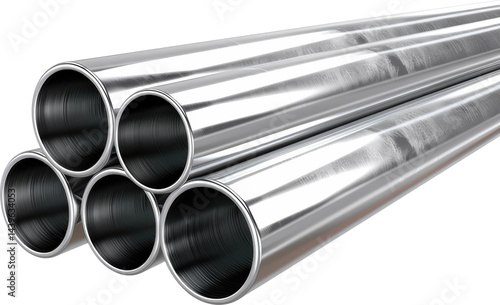 Obraz na płótnie Stack of shiny metal pipes w salonie