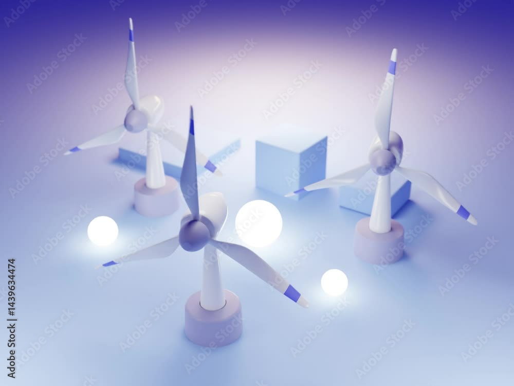 Industria eolica o molinos de viento con energias renovables y electricidad