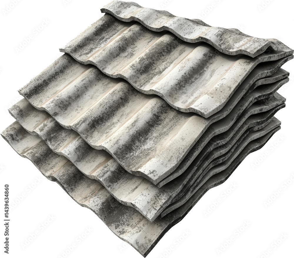 Stacked weathered roof tiles