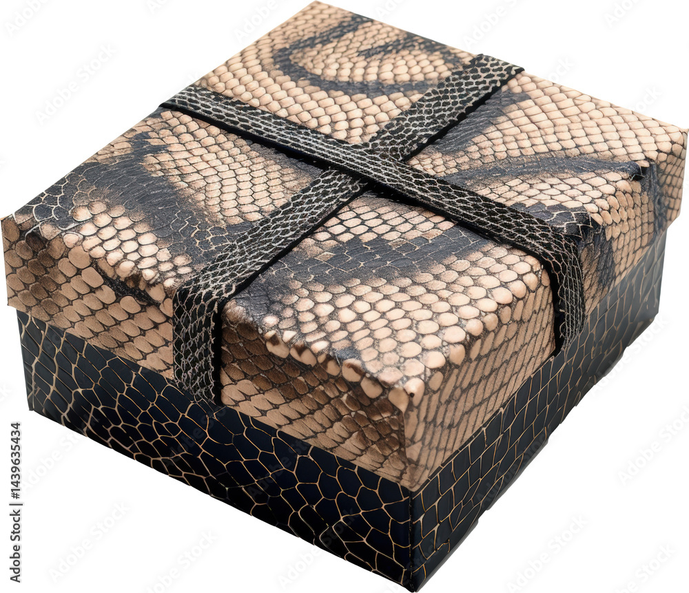Elegant gift box with snake print