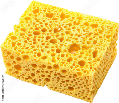 Obraz na płótnie Bright yellow kitchen sponge close-up w salonie