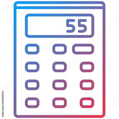 Calculator Line Icon Style