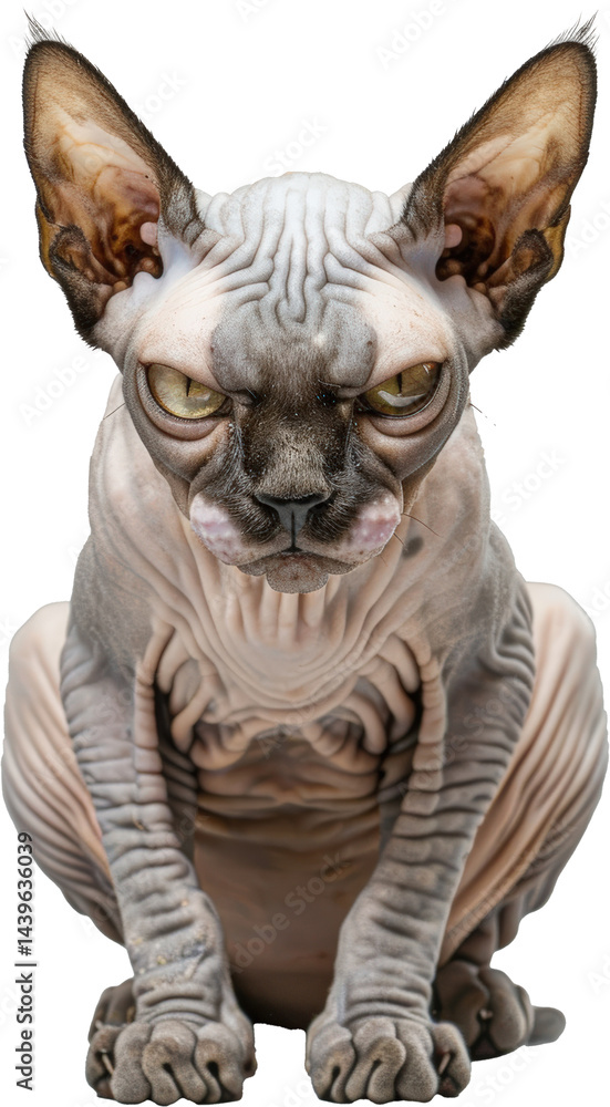 Sphynx cat with intense expression