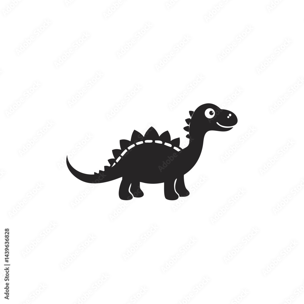 Naklejka premium Cute dinosaur stegosaurus art