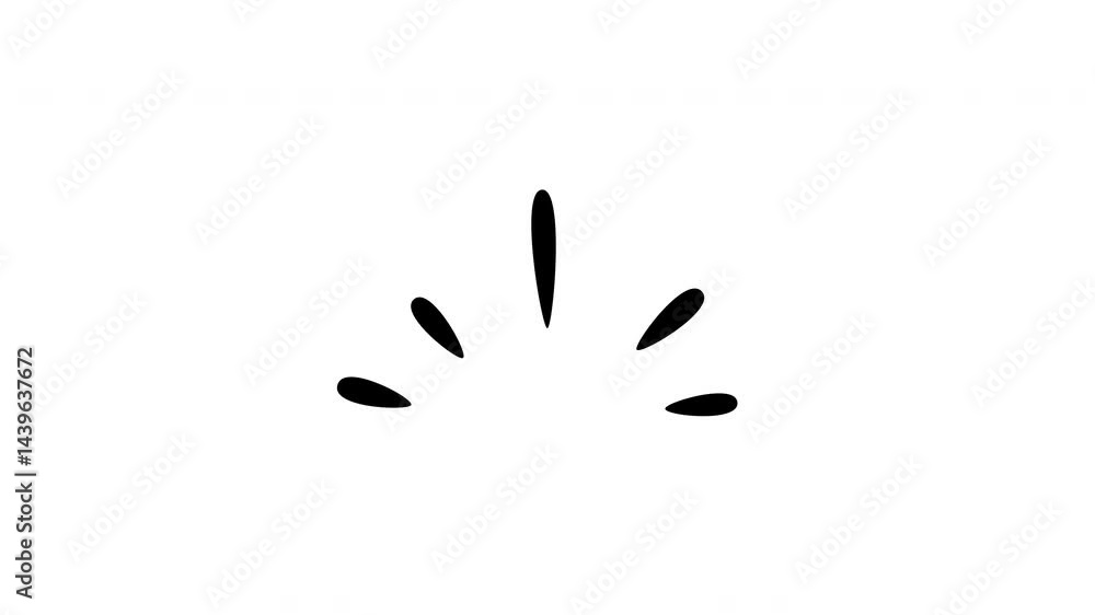 Hand drawn sparkling doodle, explosion, dynamic light flash, twinkle star, firework effect