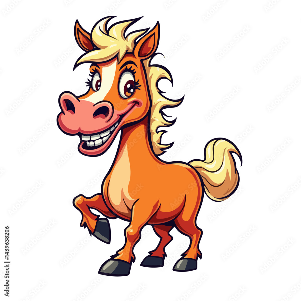 Funny horse cartoon vector illustration
Funny horse cartoon vector illustration