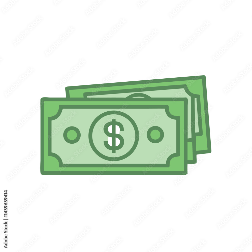 multiple dollar bills on white background for web and graphic design multiple dollar bills on white background for web and graphic design