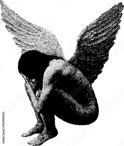 Dark Aesthetic Dithering Element